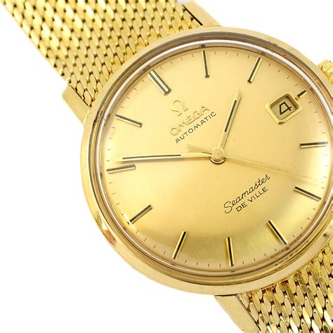 omega seamaster 18ct yellow gold ladies watch|omega seamaster quartz gold.